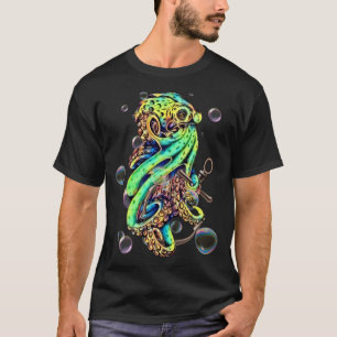 Octopus en Anker Bubbles kleurrijke tentakels T-shirt
