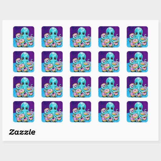 Octopus en donuts Stickers (Vel)
