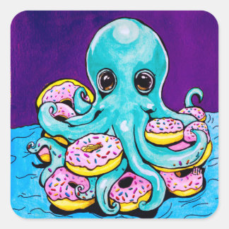 Octopus en donuts Stickers