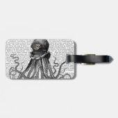 Octopus en duikhelm bagagelabel (Achterkant horizontaal)