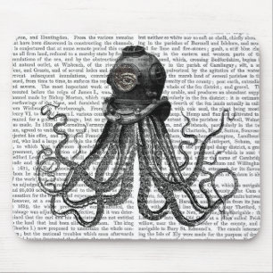 Octopus en duikhelm muismat