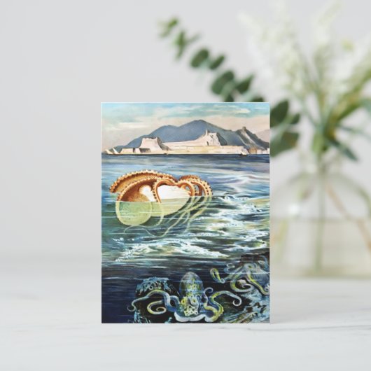  octopus en vierkant Briefkaart (Staand voorkant)