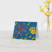 Octopus en Vrienden Kaart (Gele Bloem)