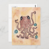 Octopus en Yo-Yo Briefkaart (Voorkant / Achterkant)