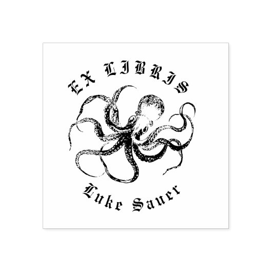 Octopus ex libris stempel (Afrduk)
