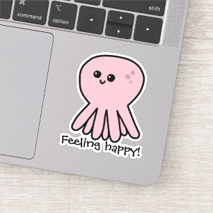 Octopus Fijne roze roze stemming Sticker