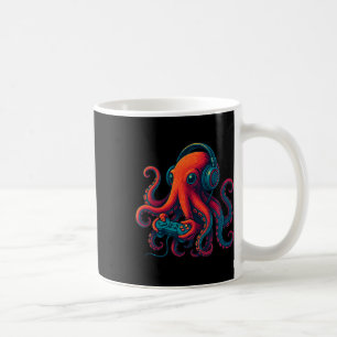 Octopus Gamen Met Koptelefoon Grappige Videogames Koffiemok