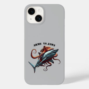 Octopus gewikkeld rond een grote witte haai URM Case-Mate iPhone 14 Hoesje