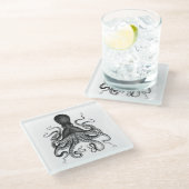 [  octopus ] glazen onderzetter (Schuin)