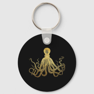 Octopus Gold Black Ink Kastal Nautal Sleutelhanger
