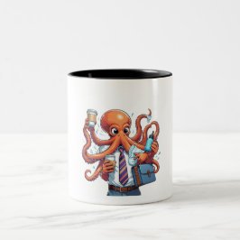 Octopus – Grappige multitasking Tweekleurige Koffiemok