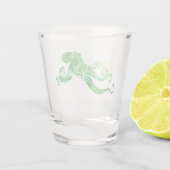 Octopus Green Shot Glass Glas (Achterkant)