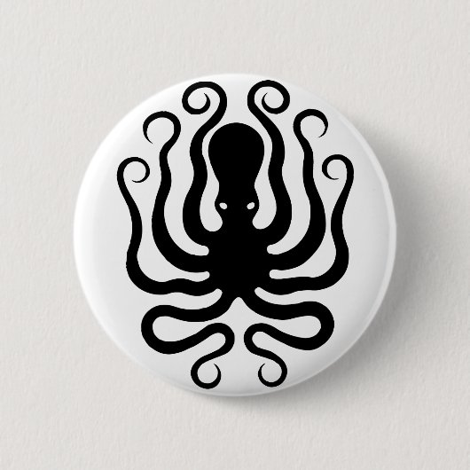 Octopus, Grieks reliëf Ronde Button 5,7 Cm (Voorkant)