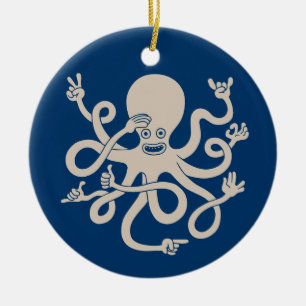 Octopus Hands Keramisch Ornament