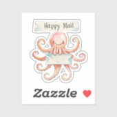 Octopus, Happy Mail, Sticker (Vel)