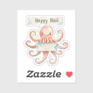 Octopus, Happy Mail, Sticker