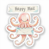 Octopus, Happy Mail, Sticker (Voorkant)