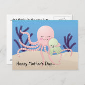 Octopus, Happy Moederdag... Briefkaart (Voorkant / Achterkant)