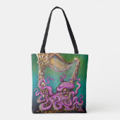 Octopus Harp Canvas tas (Achterkant)
