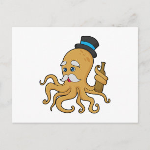 Octopus Herenhoed Briefkaart