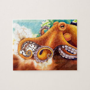 Octopus (Hij e.a.) die met Tiger Cowry zwaait Legpuzzel