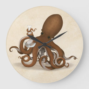 Octopus Holding Chemistry Flask Steampunk Science Grote Klok