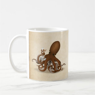 Octopus Holding Glass Flask Science Chemistry Koffiemok