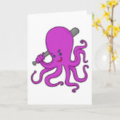 Octopus Honkbal Honkbalknuppel Kaart (Gele Bloem)