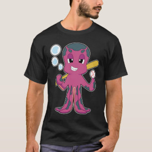 Octopus Honkbal Honkbalknuppel Sport T-shirt