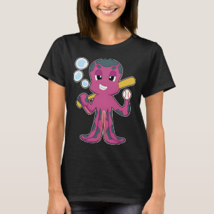Octopus Honkbal Honkbalknuppel Sport T-shirt