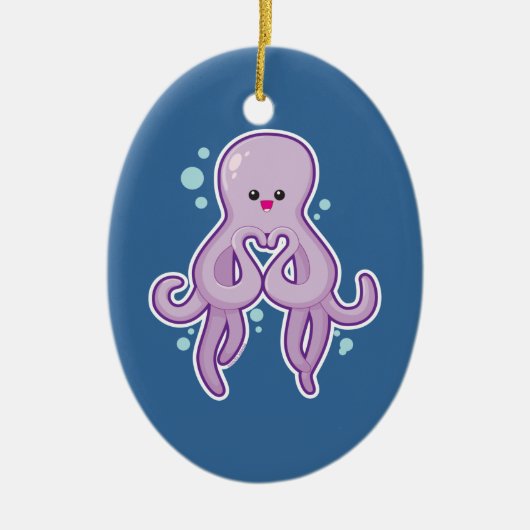 Octopus houdt van je keramisch ornament (Voorkant)