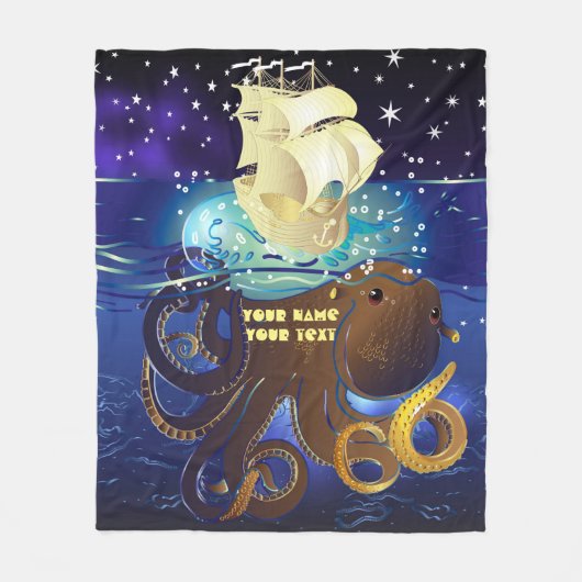 Octopus Huge en Caravella Fleece Deken (Voorkant)