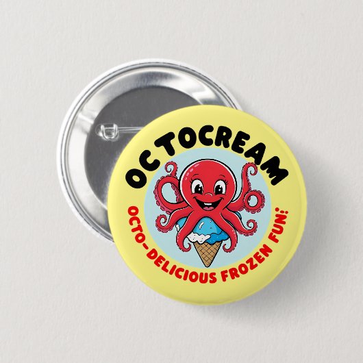 Octopus-ijs Ronde Button 5,7 Cm (Voorkant /achterkant)