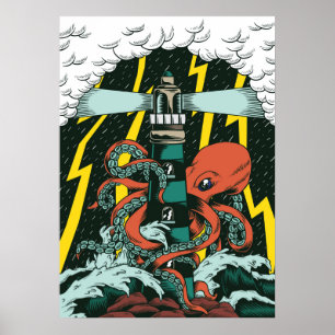 Octopus Illustratie Poster