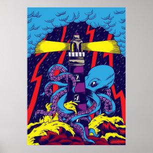 Octopus Illustratie Poster