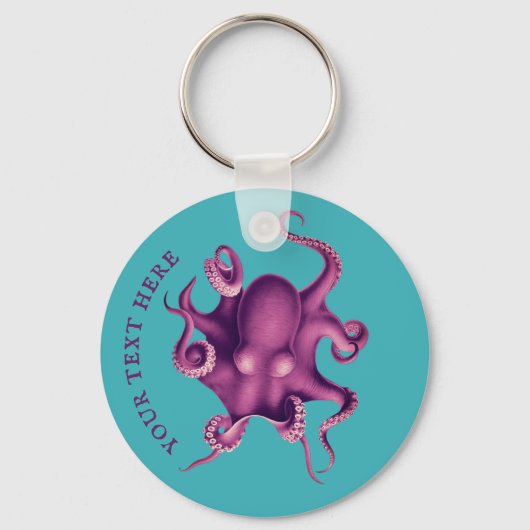  Octopus Illustratie (Valdivia Expedition) Sleutelhanger (Voorkant)