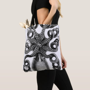 Octopus Illustration Canvas tas