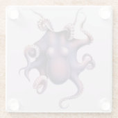 Octopus Illustration Poster Glazen Onderzetter (Achterkant)