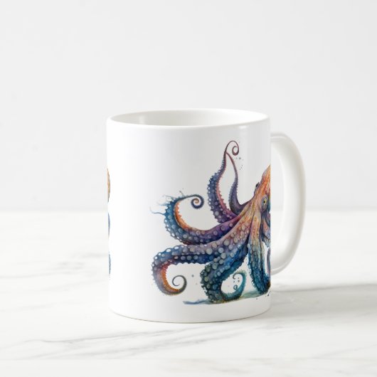 Octopus Imprimer Café Mug (Devant droit)