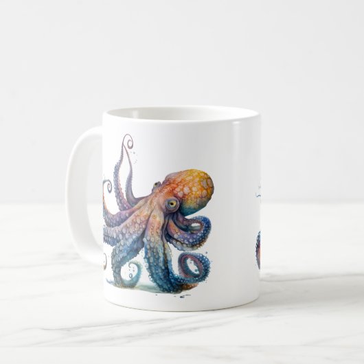 Octopus Imprimer Café Mug (Devant gauche)