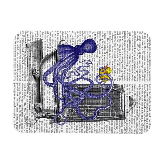 Octopus in Bath 2 Magneet (Horizontaal)