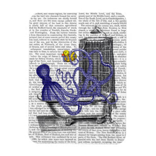 Octopus in Bath 2 Magneet