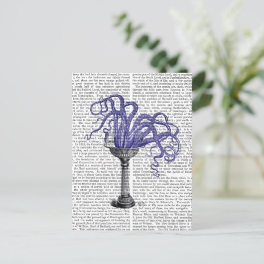 Octopus in de gootsteen briefkaart (Staand voorkant)