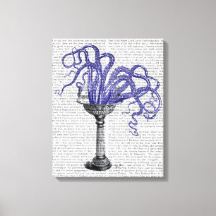 Octopus in de gootsteen canvas afdruk