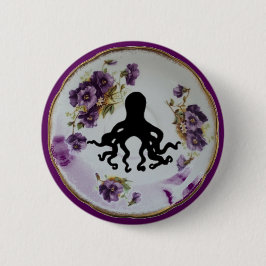 Octopus in een Teacup Saucer ~ Pin Badge Button