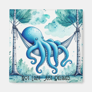 Octopus in Hangmat - Niet Lui, Gewoon Ontspannen Magneet