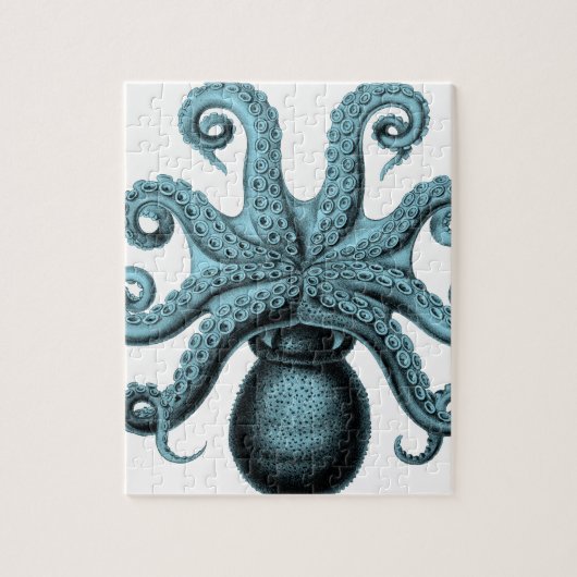 Octopus in het Blauwgroen Legpuzzel (Verticaal)