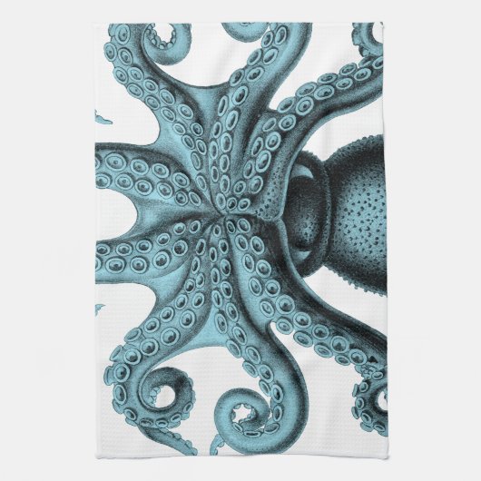 Octopus in het Blauwgroen Theedoek (Verticaal)