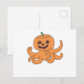 Octopus in pomkin Oranje Krak Halloween Octopus Briefkaart (Voorkant / Achterkant)