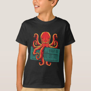 Octopus Japanse analoge Synthesizer voor toetsenbo T-shirt